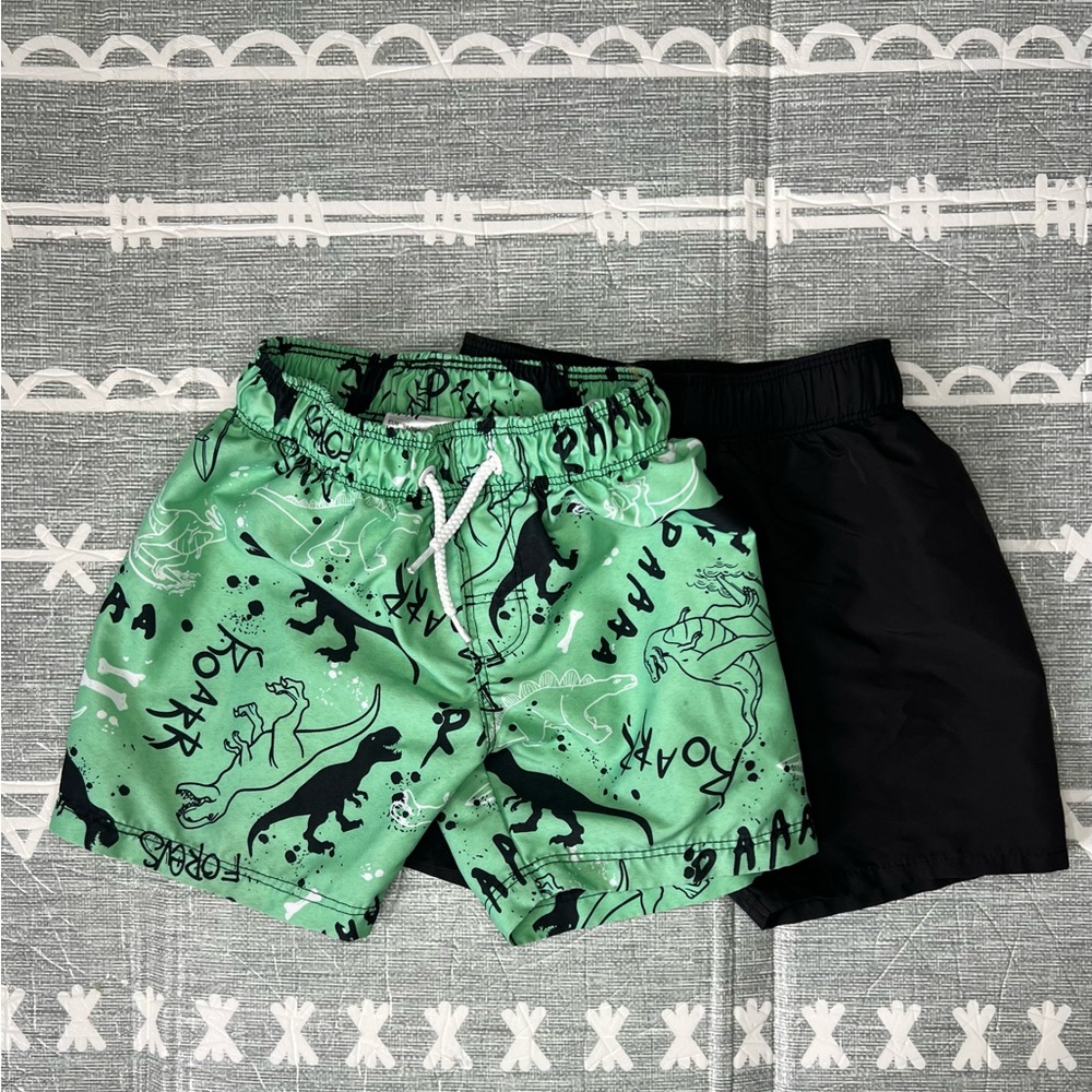 Set of Two H&M Green 8 Black Shorts/Swim Trunks, Size 3T/4T